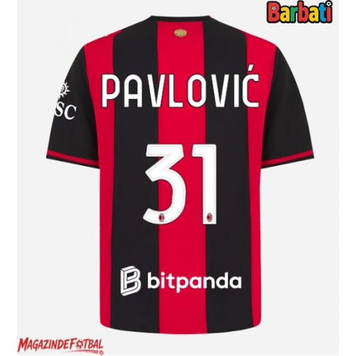 AC Milan Strahinja Pavlovic #31 Tricou Fotbal Replică 2026-27 Barbati Acasa AC Milan Strahinja Pavlovic #31 Tricou Fotbal Replică 2026-27 Barbati Acasa